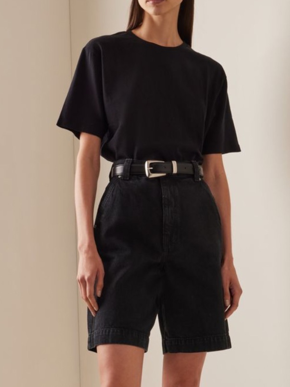 KHAITE Hayden Denim Shorts Dark Wash
